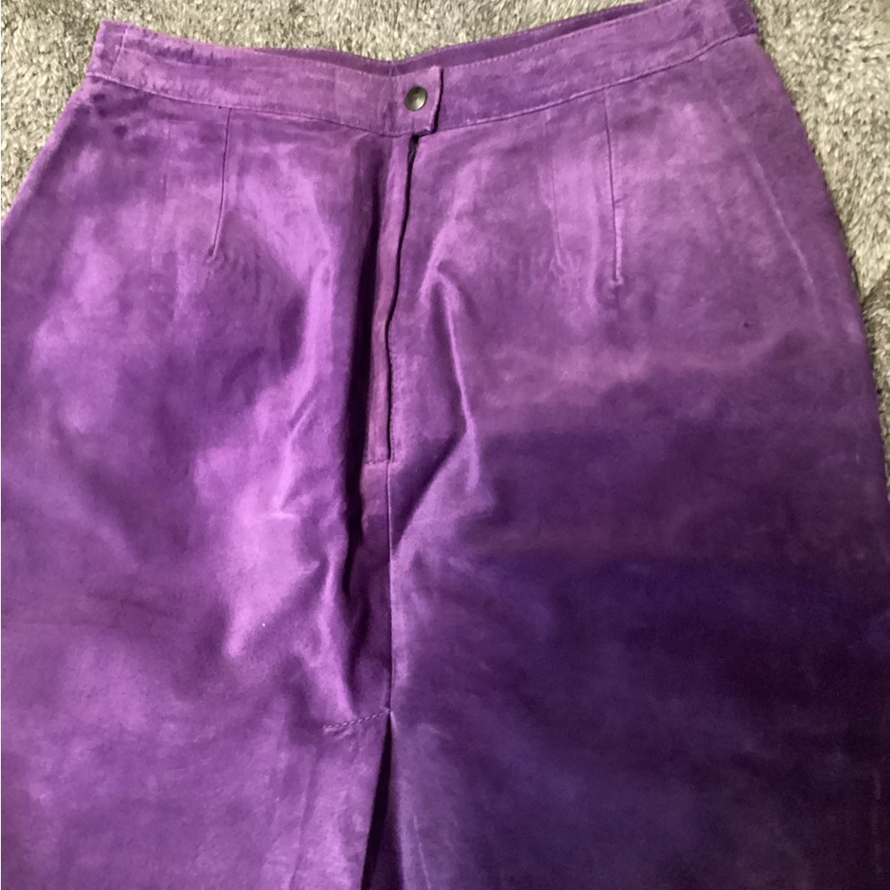 Vibrant Purple Suede Skirt